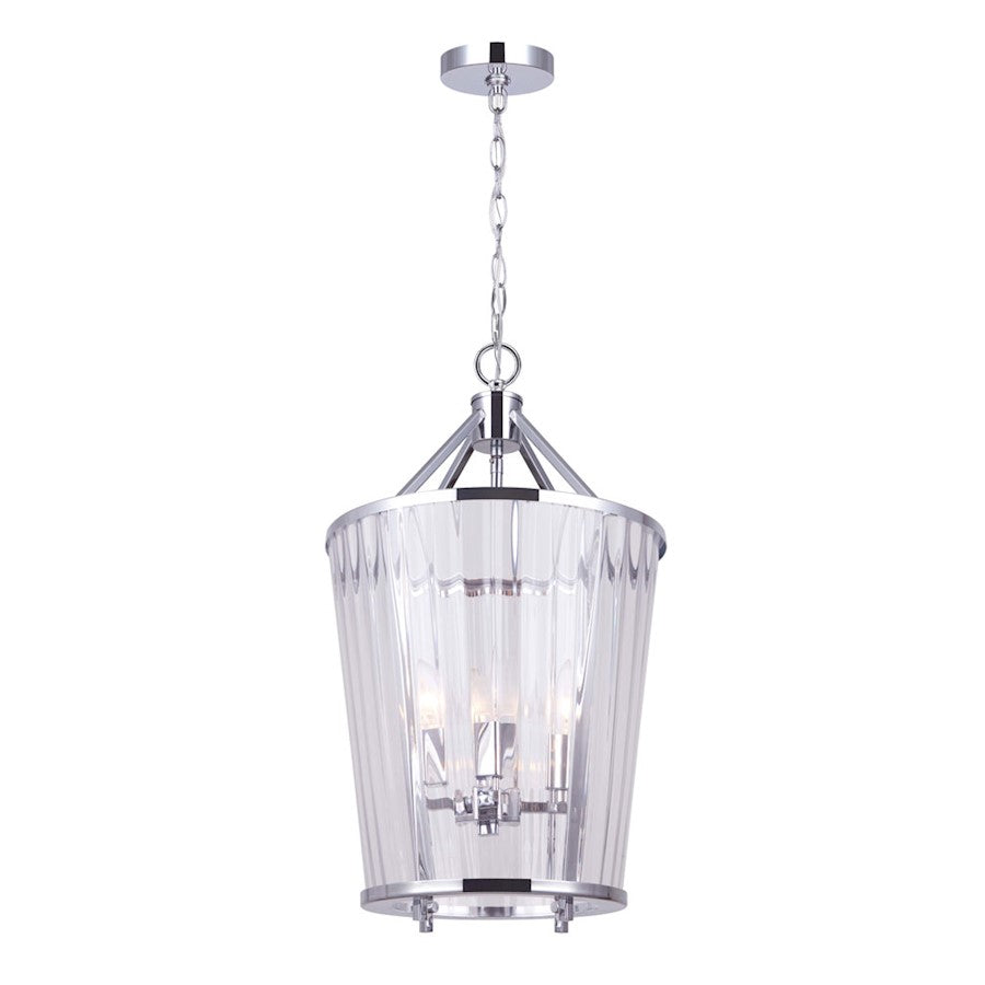 Canarm Soper 13in 4-Light Chandelier | Chrome Finish | Dining Room & Kitchen Island | 13 x 13 x 22 in | Model ICH646B04CH13