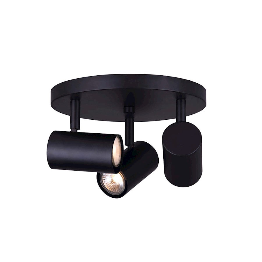 Canarm Marena 13in 3-Light Track Light | Modern Black Metal | Kitchen & Living Room Task Lighting | 13 x 13 x 5 in | Model ICW1022A03BK10