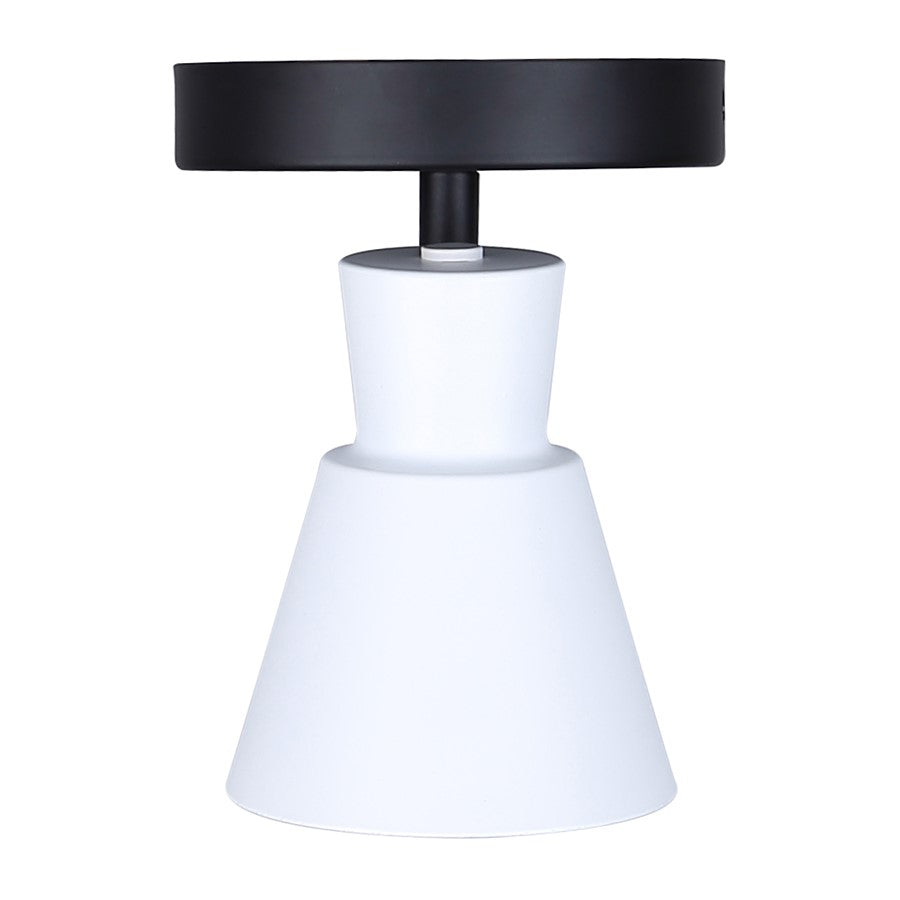 Canarm Radley 5in 1-Light Track Lighting | Matte Black and White Metal | Hallway & Kitchen Accent | 5 x 4 x 6 in | Model ICW1163A01BW10