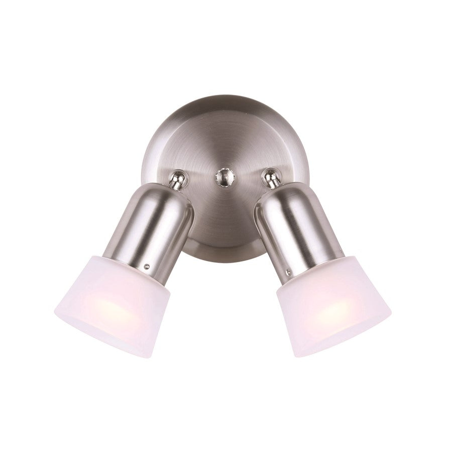 Canarm Omni 13in 2-Light Track Light | Brushed Pewter and Frosted Swirl Glass | Kitchen & Living Room | 13 x 5 x 5 in | Model ICW5251