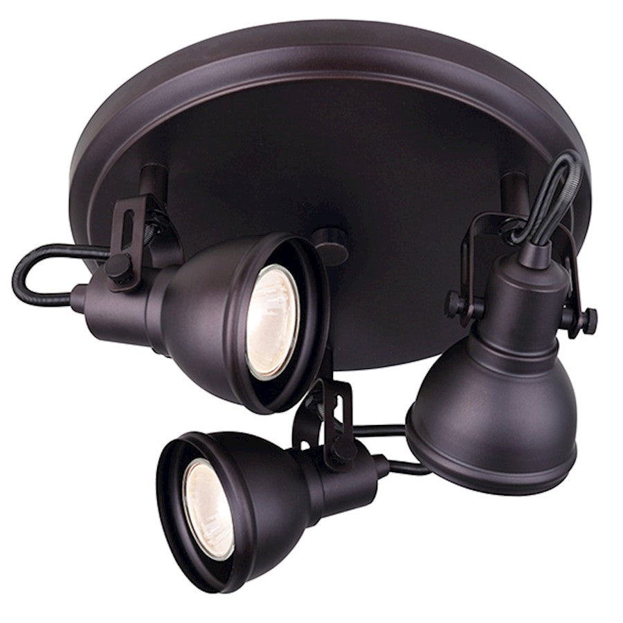 Canarm Polo 3-Light Track Light | Oil Rubbed Bronze | Kitchen & Hallway Accent | 10.5in W x 7in H | Model ICW622A03ORB10
