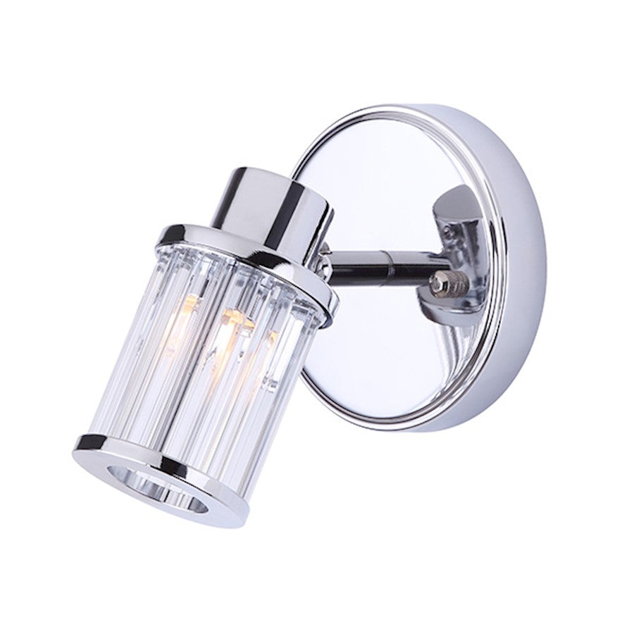 Canarm Ellis 1-Light Track Light | Chrome and Crystal | Kitchen & Hallway Accent | 5in W x 6in H | Model ICW706A01CH9