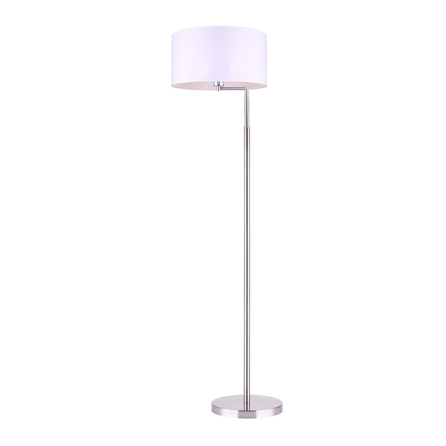 Canarm Perin 63in Floor Lamp | Brushed Nickel Finish | Living Room & Bedroom Reading Light | 16 x 18 x 63 in | Model IFL1008A61BN