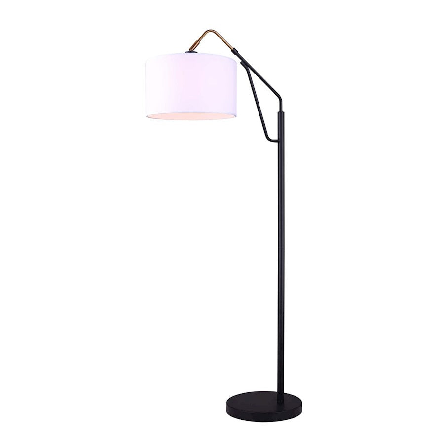 Canarm Winston 63in Floor Lamp | Black and Gold Finish | Living Room & Bedroom Reading Light | 12 x 24 x 63 in | Model IFL1024A62BKG