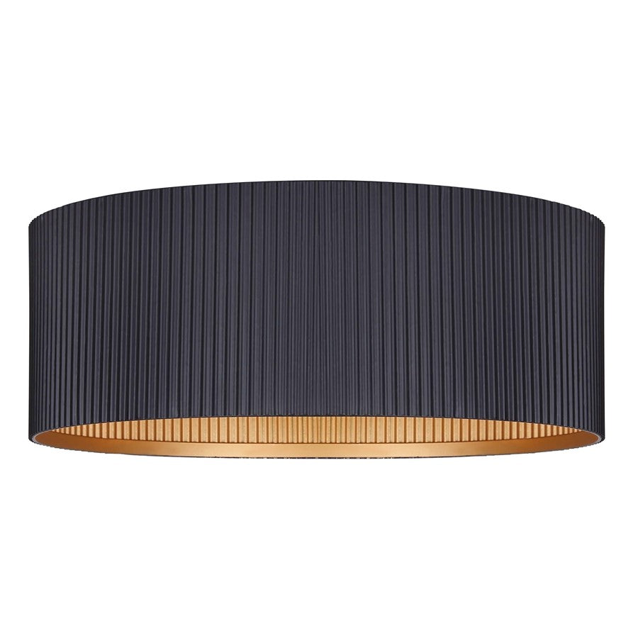 Canarm Rexton 14in 2-Light Flush Mount | Matte Black and Gold Interior | Bedroom & Living Room | 14 x 5 in | Model IFM1119A14BK