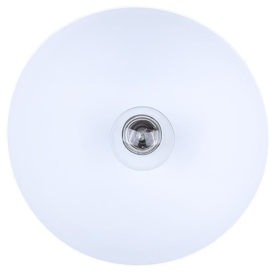 Canarm Caleb 9in 1-Light Flush Mount | Modern Matte White and Natural Wood Accent | Bedroom & Hallway | 9 x 9 x 8 in | Model IFM1152A09WHW