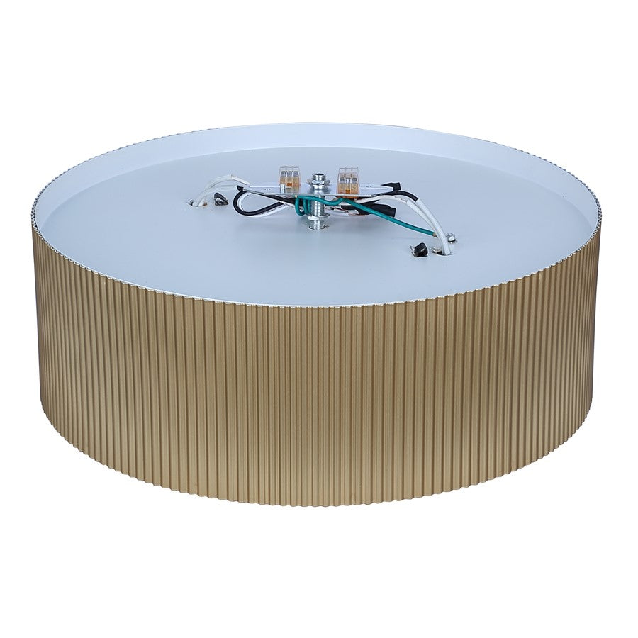 Canarm Scarlett 15in 2-Light Flush Mount | Painted Gold Steel | Entryway & Bedroom | 15 x 15 x 5.125 in | Model IFM1208A15PGD