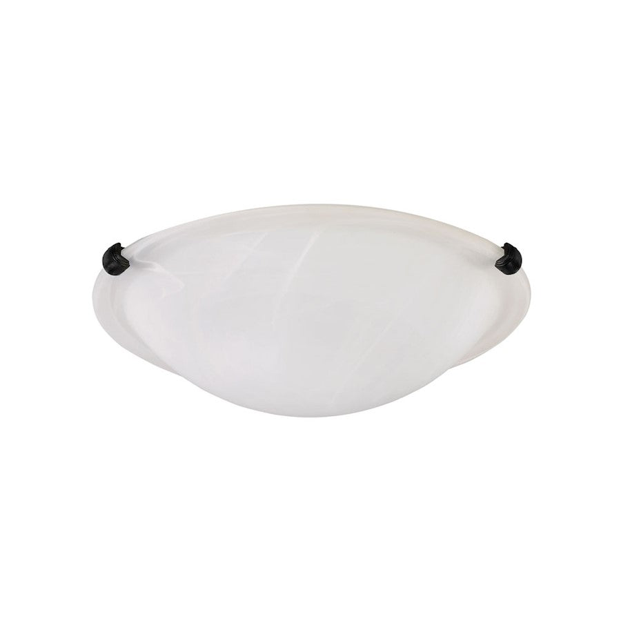 Canarm Clip 12in 2-Light Flush Mount | Matte Black and Alabaster Glass | Hallway & Bedroom Ceiling Light | 12 x 12 x 4.5 in | Model IFM1612BK