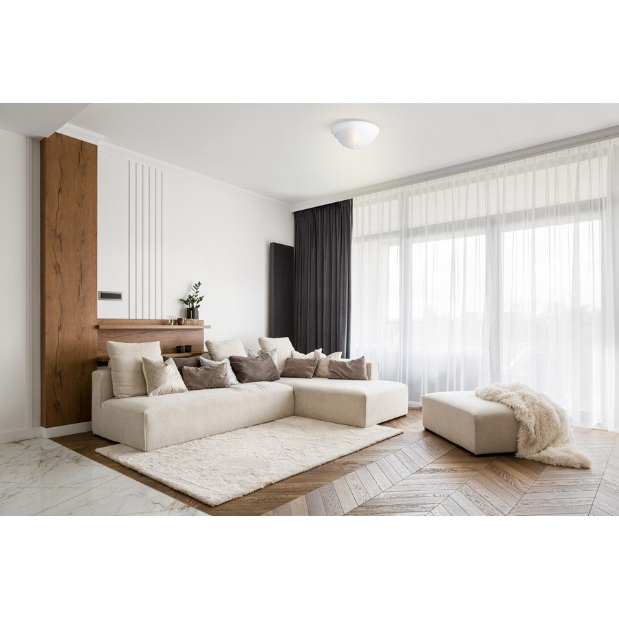 Canarm Madison 13in 2-Light Flush Mount | Traditional White and Frosted Glass | Hallway & Bedroom Ceiling Light | 13 x 13 x 5.5 in | Model IFM31311N