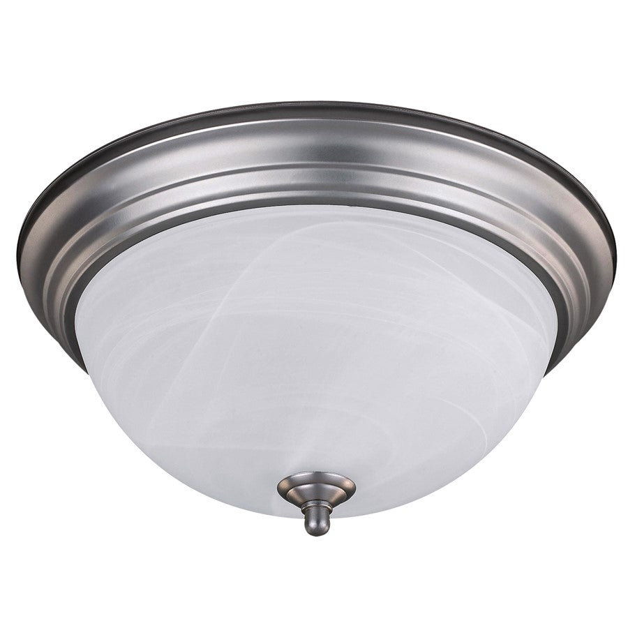 Canarm Madison 15in 3-Light Flush Mount | Classic Brushed Nickel and Alabaster Glass | Hallway & Bedroom Ceiling Light | Model IFM415BN