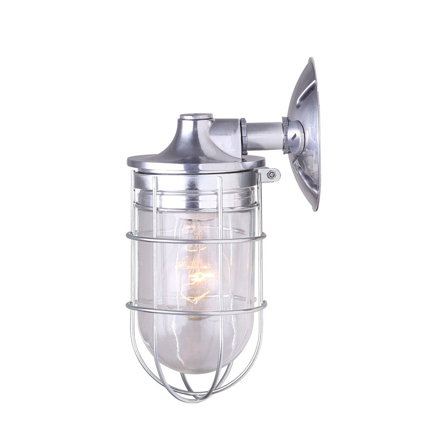 Canarm Signature 10in 1-Light Outdoor Lantern | Aluminum Clear Glass | Porch & Patio | 5 x 4 x 7 in | Model IOL337AL