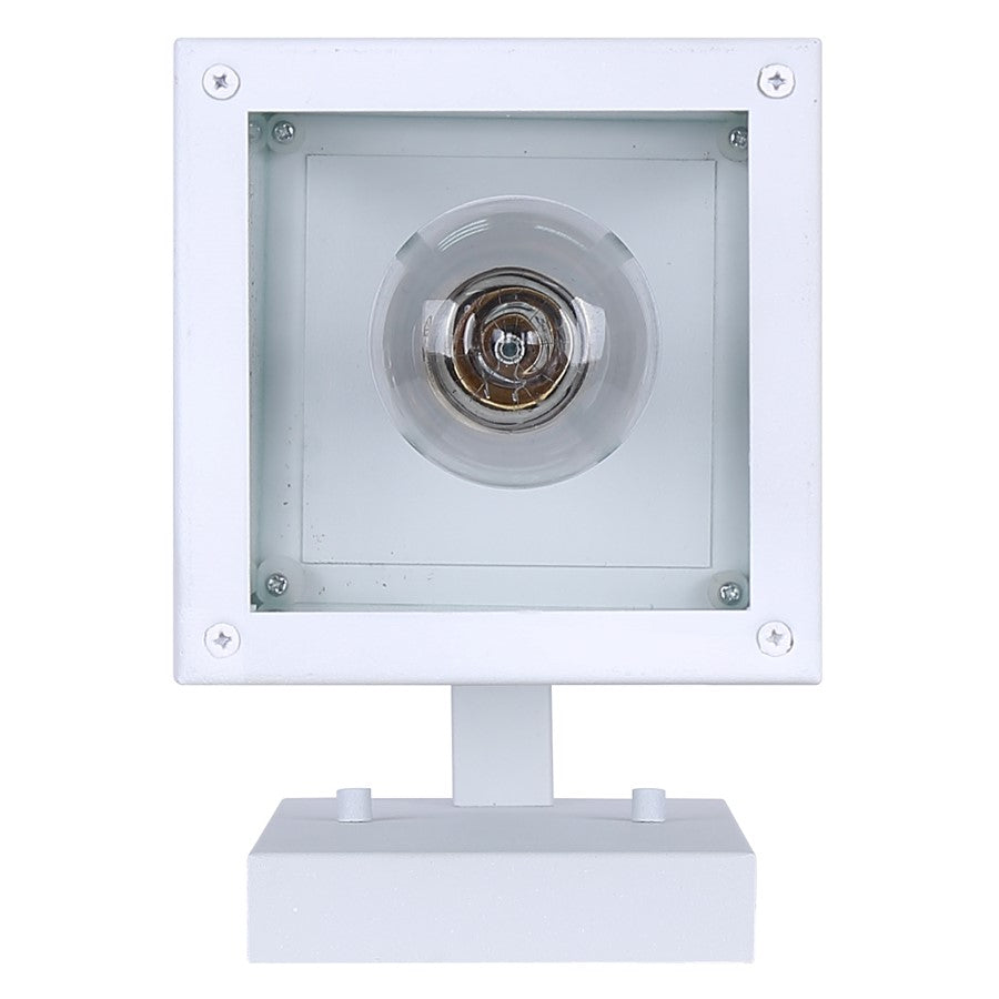 Canarm Madison 15in 1-Light Outdoor Lantern | White and Seeded Glass | Porch & Entryway | 5.12 x 7.87 x 14.87 in | Model IOL456WH