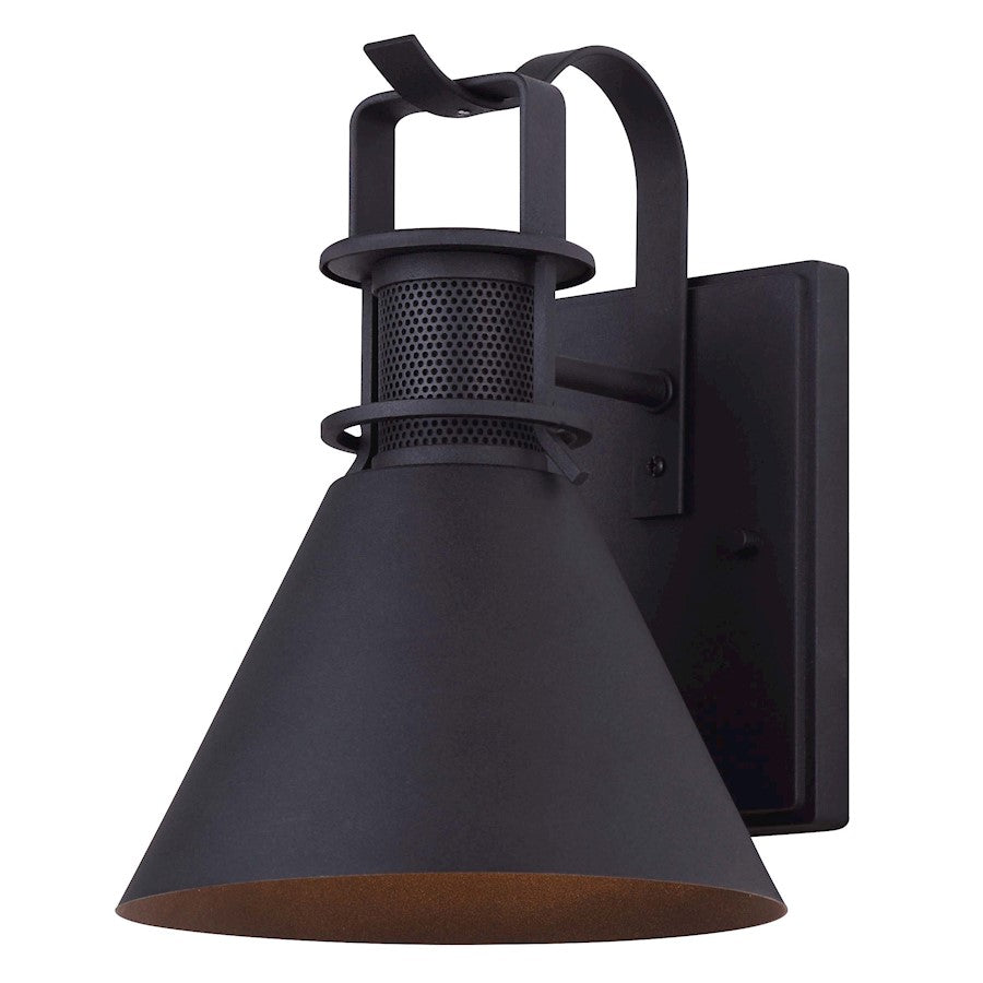 Canarm Avery 8in 1-Light Outdoor Down Light | Modern Black Metal and Matte Black Shade | Entryway & Patio | 8.75 x 7.88 x 10.75 in | Model IOL586BK