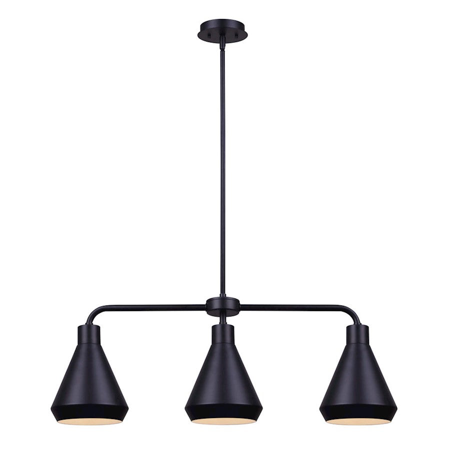 Canarm Byck 32in 3-Light Pendant | Modern Black Metal | Kitchen Island & Dining Room | 32 x 32 x 15 in | Model IPL1020A03BK