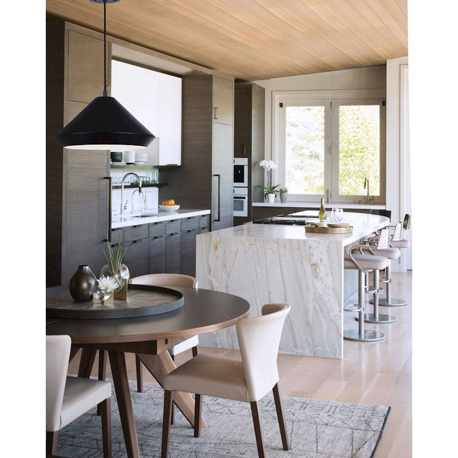 Canarm Byck 16in 1-Light Pendant | Mid-Century Matte Black Metal | Kitchen Island & Entryway | 16 x 10 in | Model IPL1020A16BK