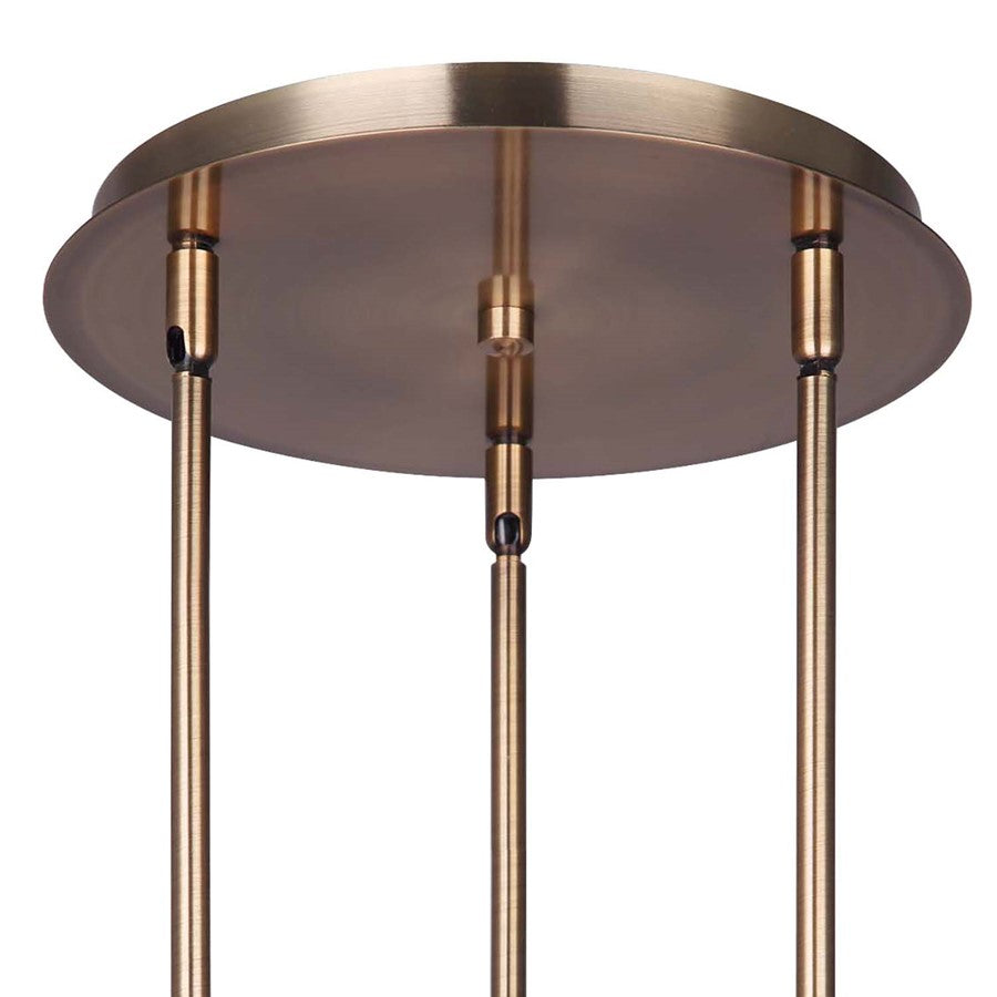 Canarm Simone 15in 3-Light Pendant | Gold and Opal Glass | Dining Room & Living Room | 15 x 15 x 25 in | Model IPL1032A03GD