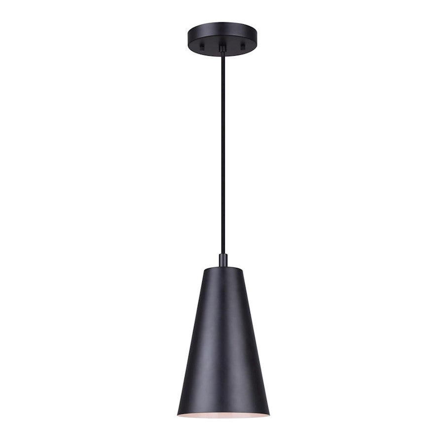 Canarm Orli 6in 1-Light Pendant | Matte Black Metal | Kitchen Island & Dining Room | 6.25 x 12.25 x 60.25 in | Model IPL1056A01BK