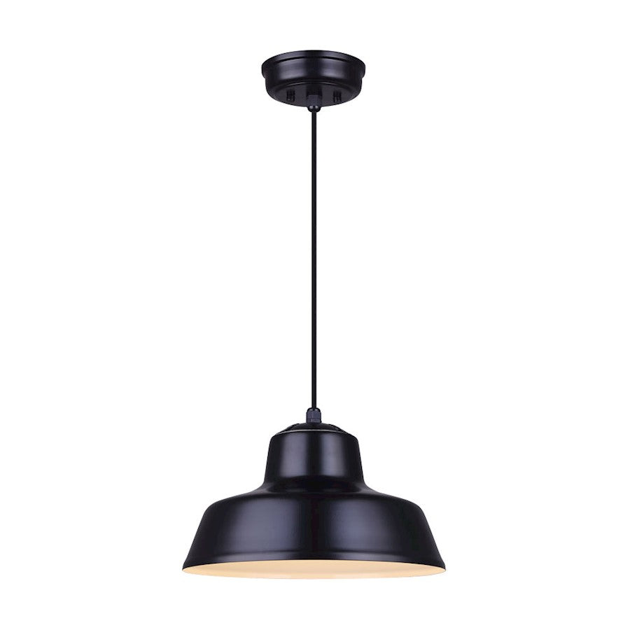 Canarm Levi 1-Light Pendant | Matte Black Metal | Kitchen Island & Dining Room | 14 x 108 in | Model IPL1095A01BK