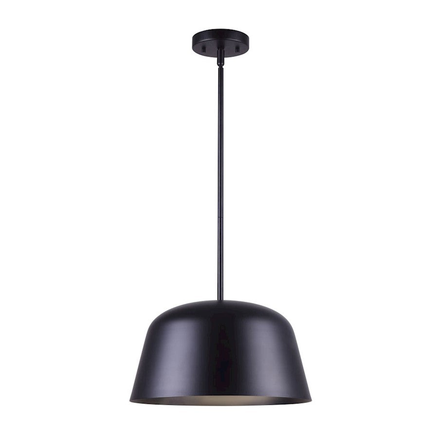 Canarm Kiliam 13in 1-Light Pendant | Matte Black Metal | Kitchen Island & Dining Room | 13 x 13 x 9-58 in | Model IPL1098A01BK