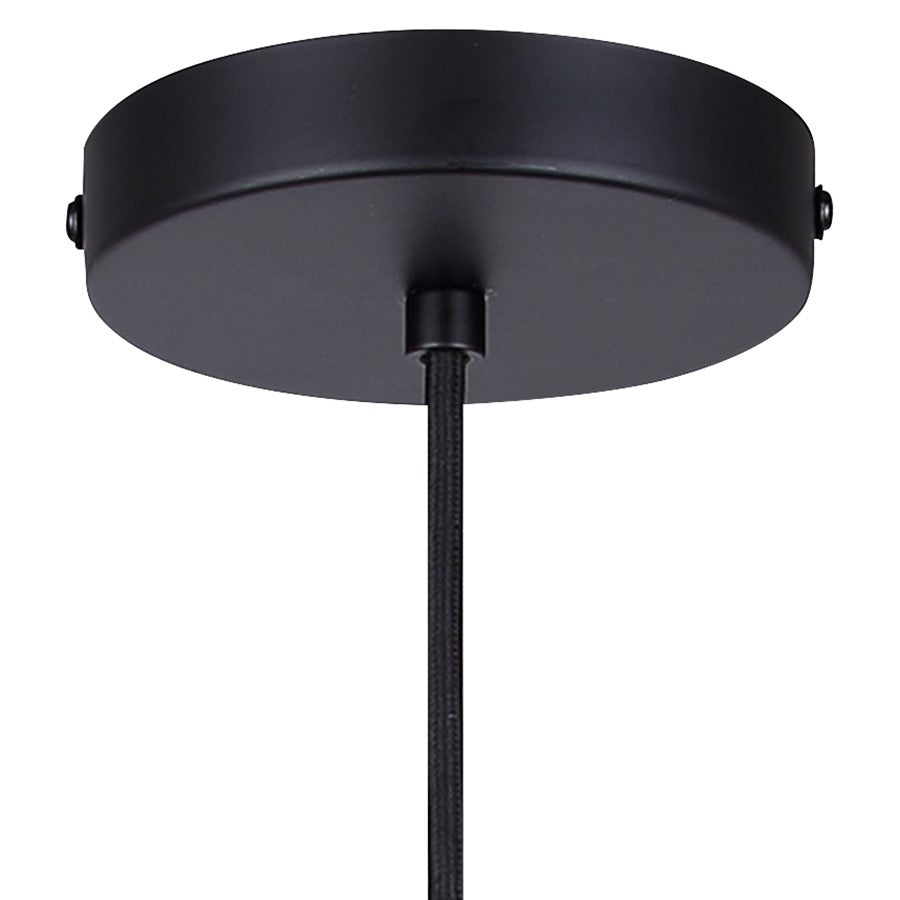 Canarm Cohen 4.75in 1-Light Pendant | Matte Black Ribbed Steel | Bedroom & Kitchen Island | 4.75 x 4.75 x 13.5-61.5 in | Model IPL1231A01BK10