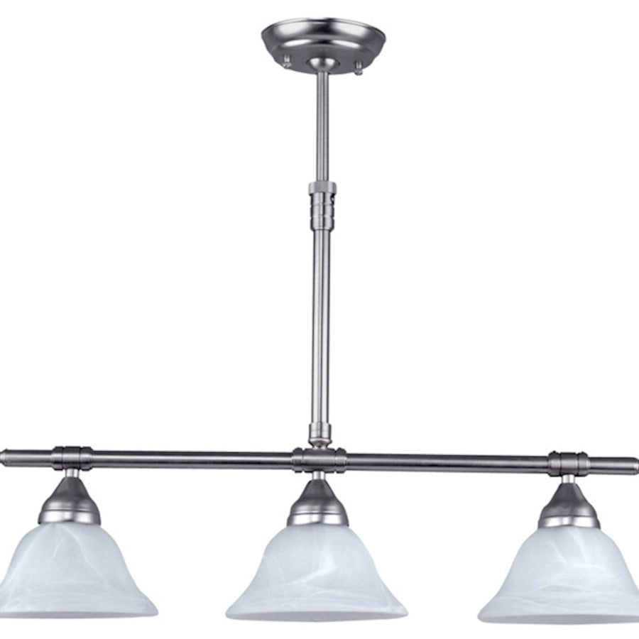 Canarm Athena 27in 1-Light Pendant | Brushed Pewter and White Alabaster Glass | Kitchen Island & Dining Room | Model IPL133BPT