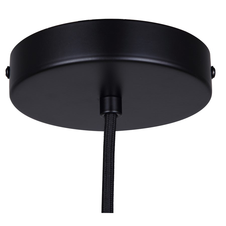 Canarm Halsey 9.75in 1-Light Pendant | Matte Black and Grey Marble Glass | Kitchen & Dining Room | 9.75 x 9.75 x 14 in | Model IPL2101B01BK