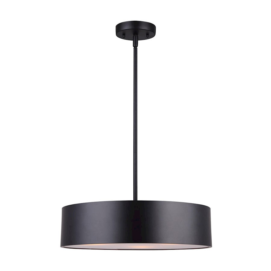 Canarm Dexter 54.5in 3-Light Pendant | Matte Black and Frosted Glass | Kitchen Island & Dining Room | 15.75 x 15.75 x 54.5 in | Model IPL318A03BK16