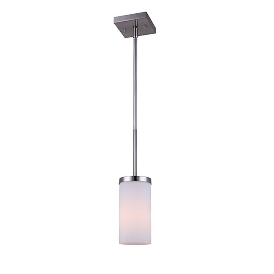 Canarm River 1-Light Pendant | Brushed Nickel and Flat Opal Glass | Kitchen Island & Dining Room | 4 x 58 in | Model IPL578A01BN