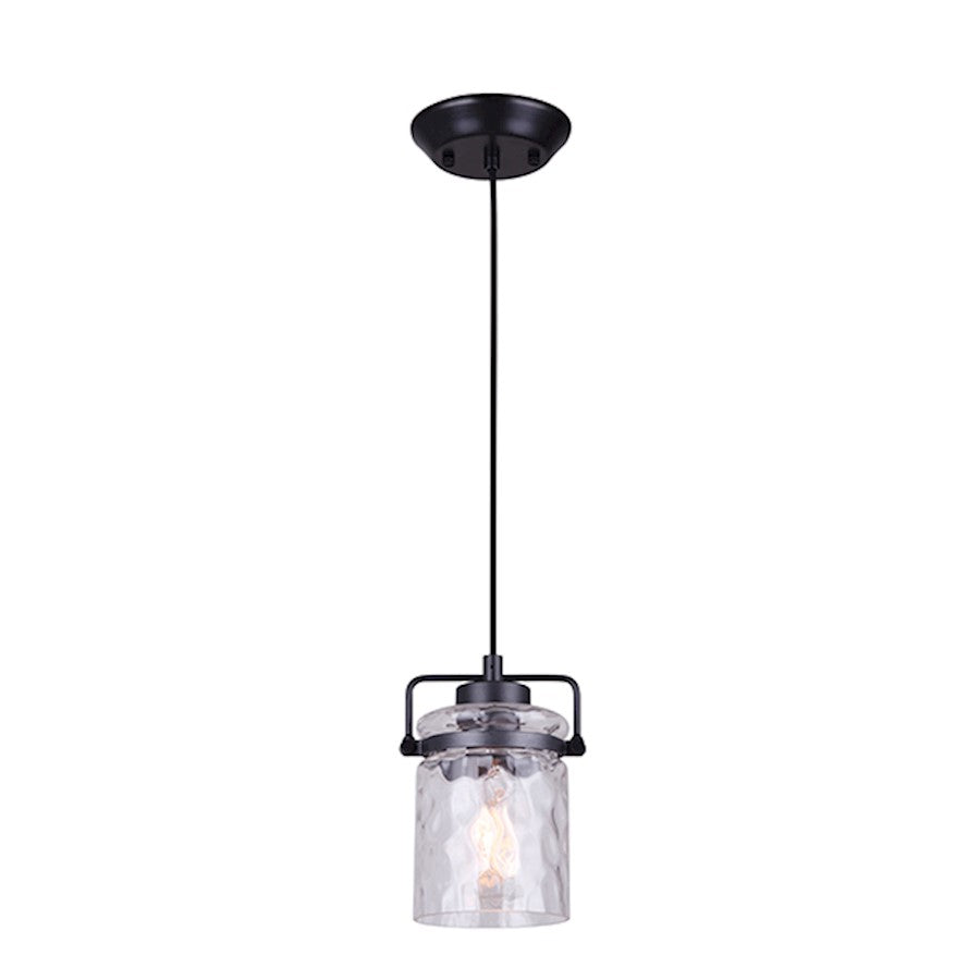 Canarm Arden 5.5in 1-Light Pendant | Graphite and Watermark Glass | Dining Room & Entryway | 5.5 x 58 in | Model IPL707A01GPH