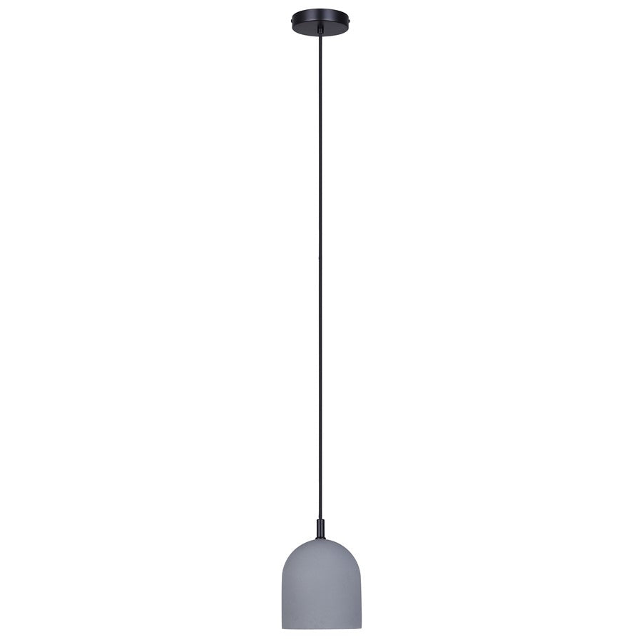 Canarm Jack 6in 1-Light Pendant | Industrial Matte Black and Grey Cement | Kitchen Island & Dining Room | 6 x 6 x 10 in | Model IPL729B01BK6-GY