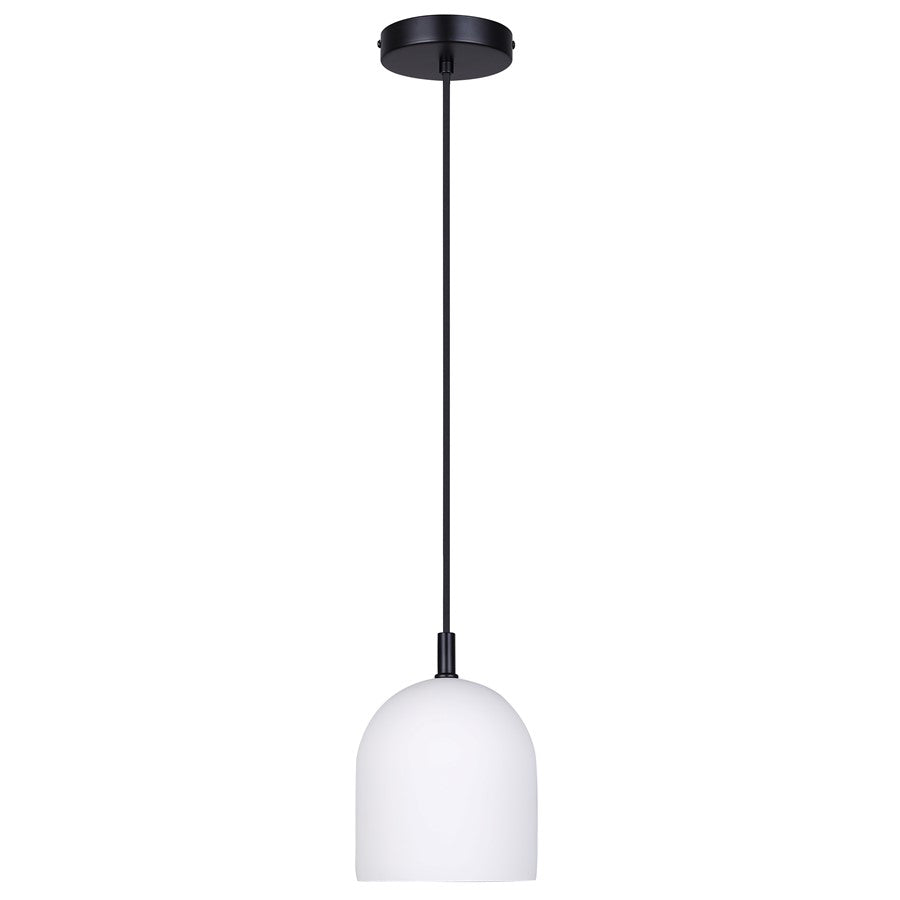 Canarm Jack 6in 1-Light Pendant | Matte Black and Grey White Cement | Kitchen Island & Dining Room | 6 x 6 x 10.5 in | Model IPL729B01BK6-W