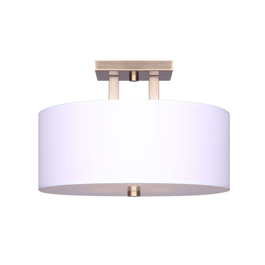 Canarm River 15in 3-Light Semi Flush Mount | Gold Steel and Glass | Bedroom & Hallway Ceiling Light | 15 x 15 x 10 in | Model ISF578A03GD