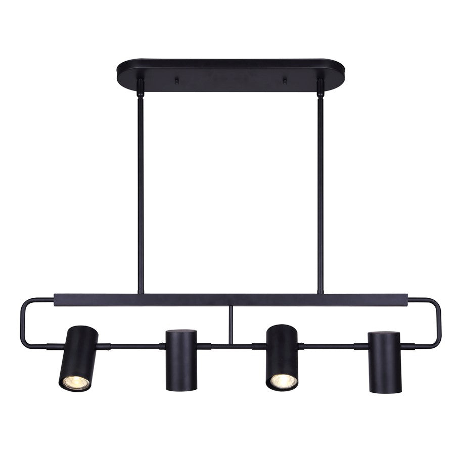 Canarm Leal 31in 4-Light Track Light | Modern Matte Black Metal | Kitchen & Living Room | 31 x 4.5 x 16-58 in | Model IST697B04BK10