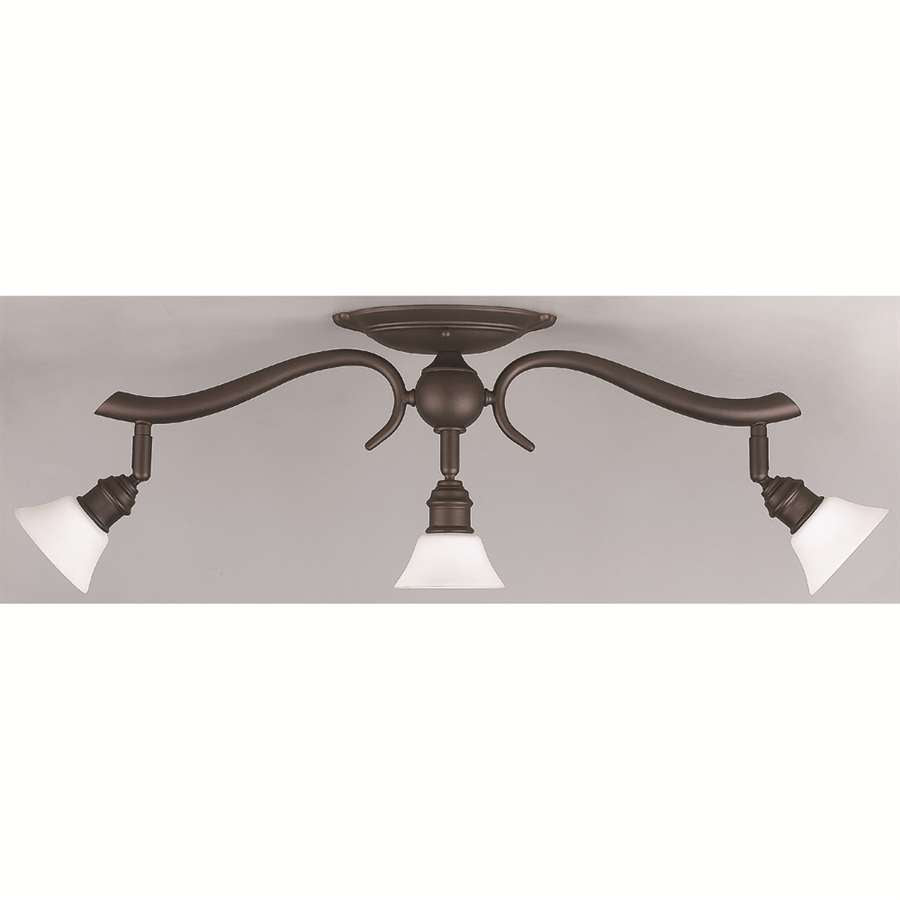 Canarm Addison 23.5in 3-Light Track Lighting | Oil Rubbed Bronze Steel & White Opal Glass | Kitchen & Living Room | Model IT217A03ORB10