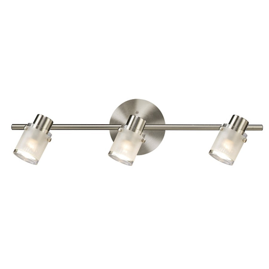 Canarm Cole 22.5in 3-Light Track Light | Brushed Nickel and Frosted Glass | Kitchen & Living Room | 22.5 x 22.5 x 5 in | Model IT406A03BN10