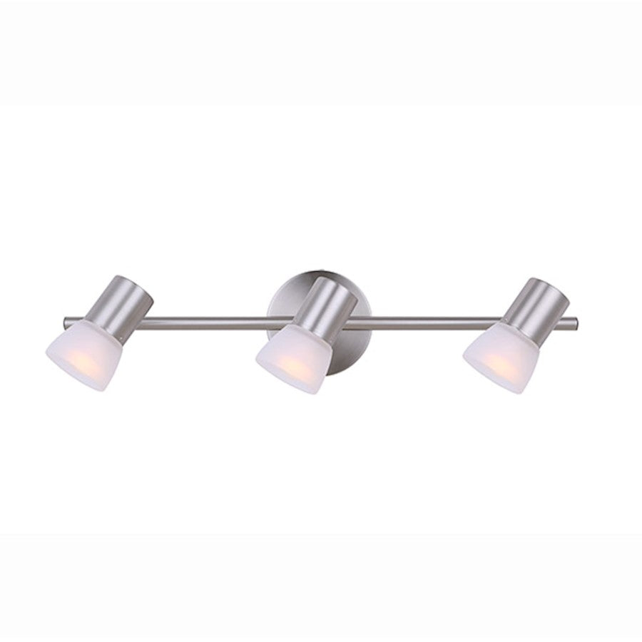 Canarm Hudson 23in 3-Light Track Light | Brushed Nickel and Frosted Glass | Kitchen Island & Dining Room | 23 x 23 x 5 in | Model IT517A03BN
