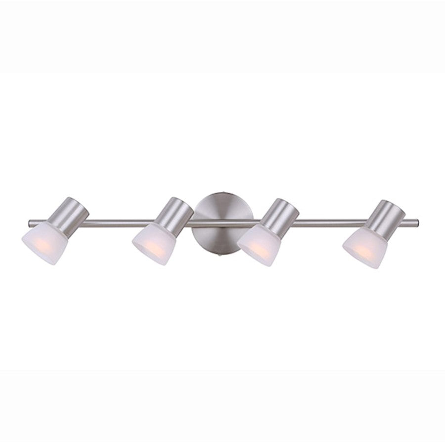 Canarm Hudson 29in 4-Light Track Light | Brushed Nickel and Frosted Glass | Kitchen Island & Dining Room | 29 x 29 x 5 in | Model IT517A04BN