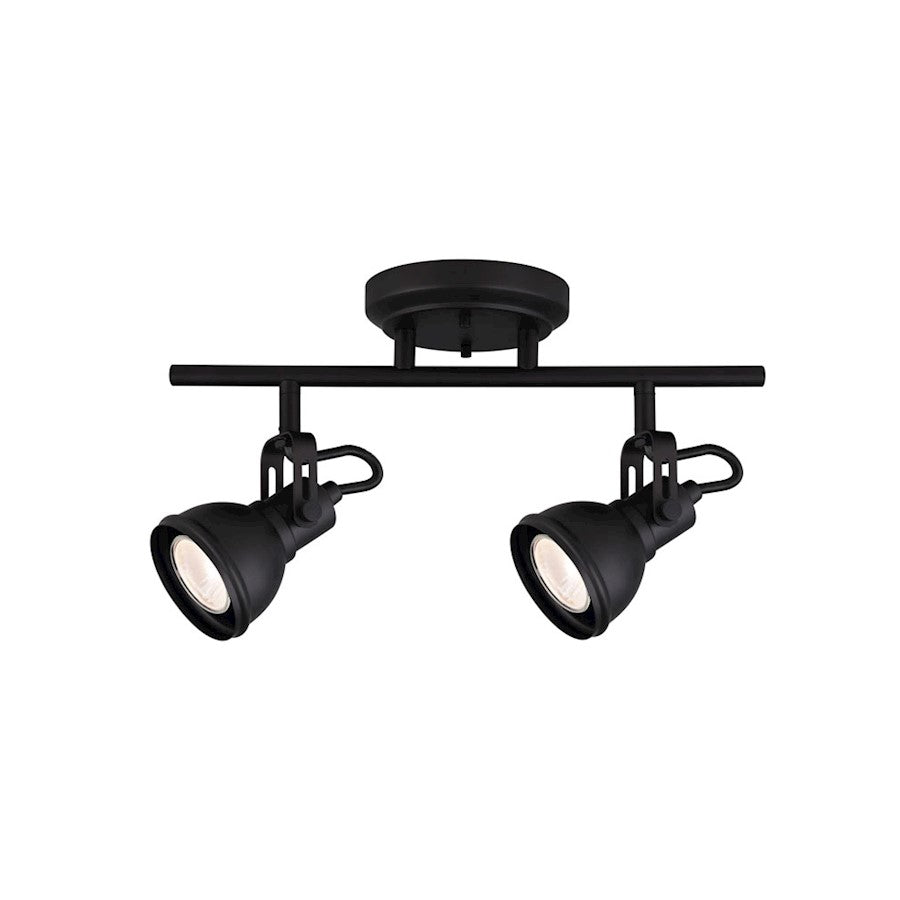 Canarm Polo 14in 2-Light Track Light | Matte Black Adjustable Heads | Kitchen Island & Entryway | 14 x 5 in | Model IT622A02BK10