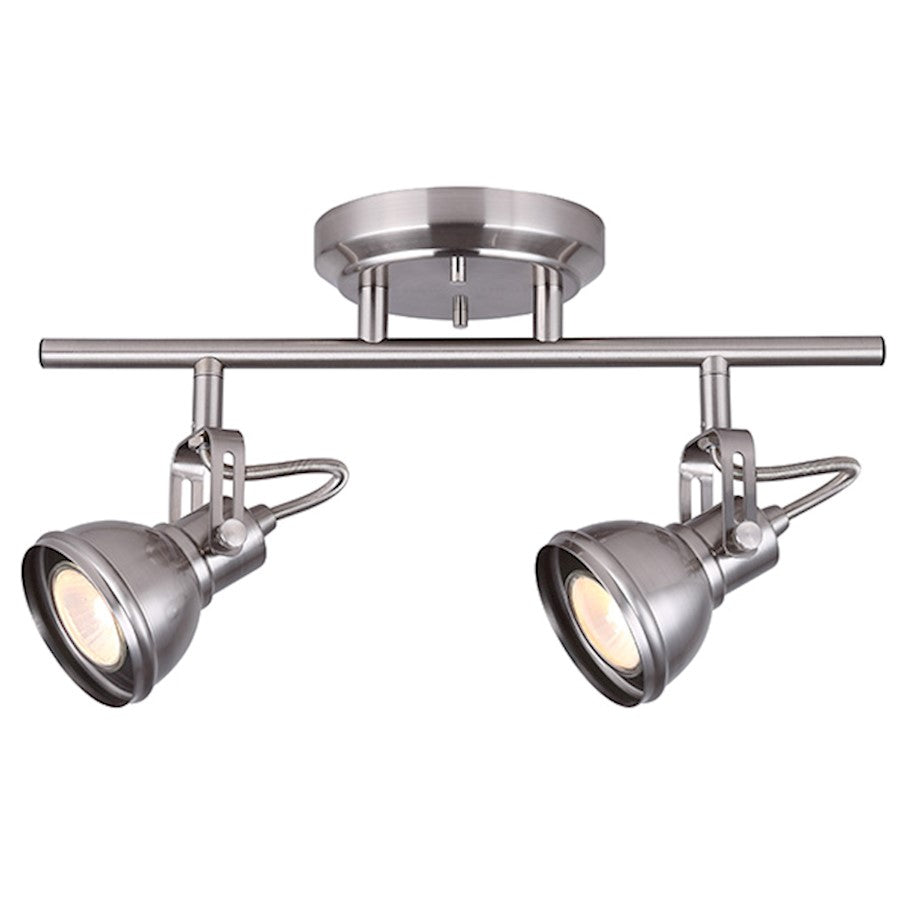 Canarm Polo 14in 2-Light Track Light | Brushed Nickel | Kitchen Island & Living Room | 14 x 8.5 in | Model IT622A02BN10