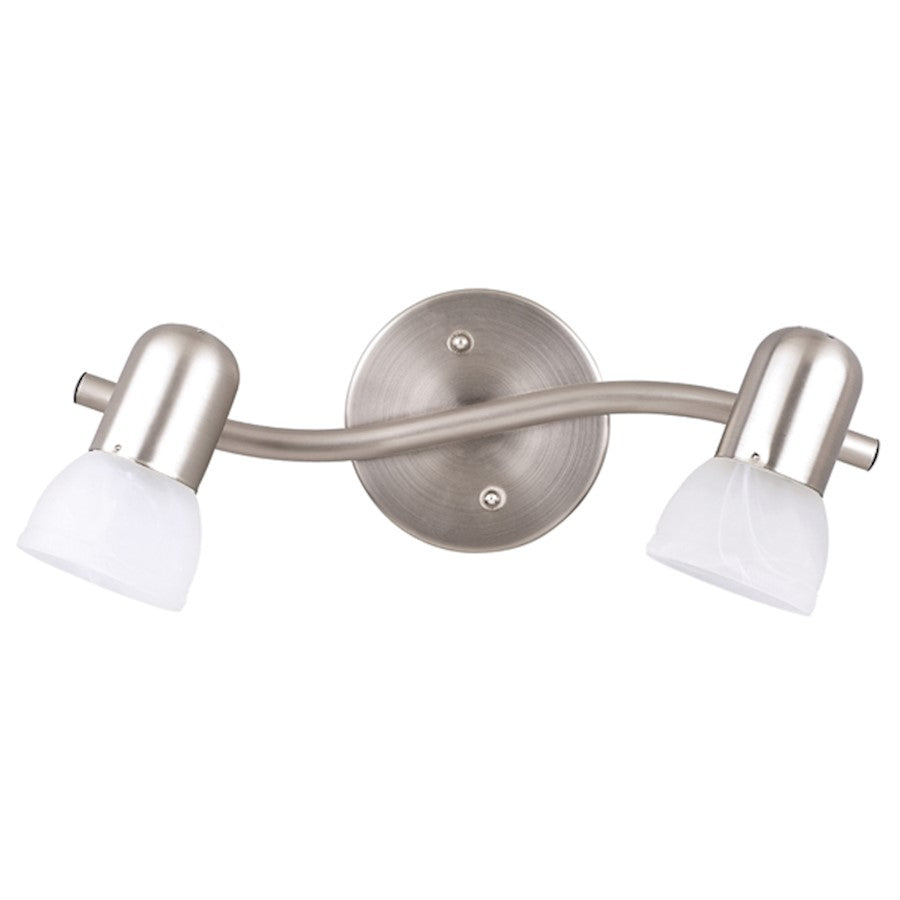 Canarm Jasper 15in 2-Head Track Lighting | Brushed Pewter and White Alabaster Glass | Kitchen & Living Room | 15 x 6 x 6 in | Model IT9251