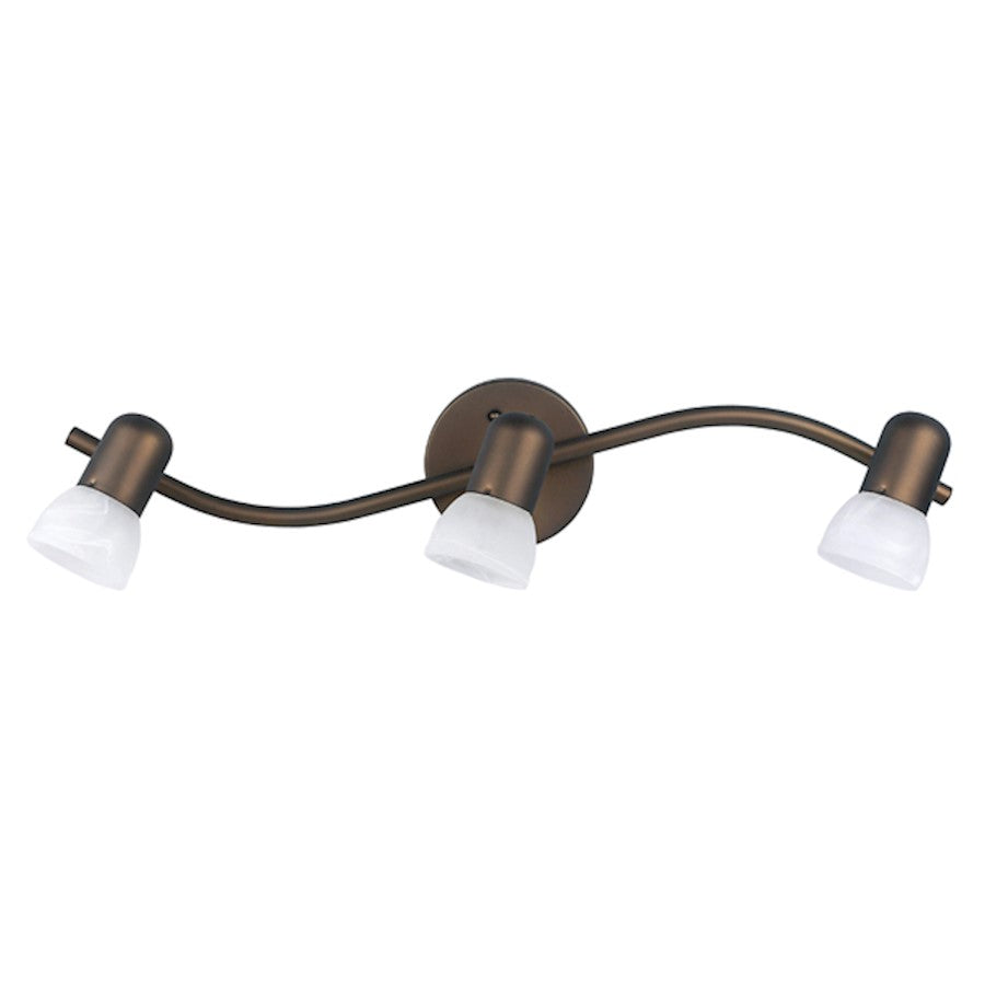 Canarm Jasper 23in 3-Light Track Light | Oil Rubbed Bronze and White Alabaster Glass | Living Room & Kitchen | 23 x 23 x 6 in | Model IT9313