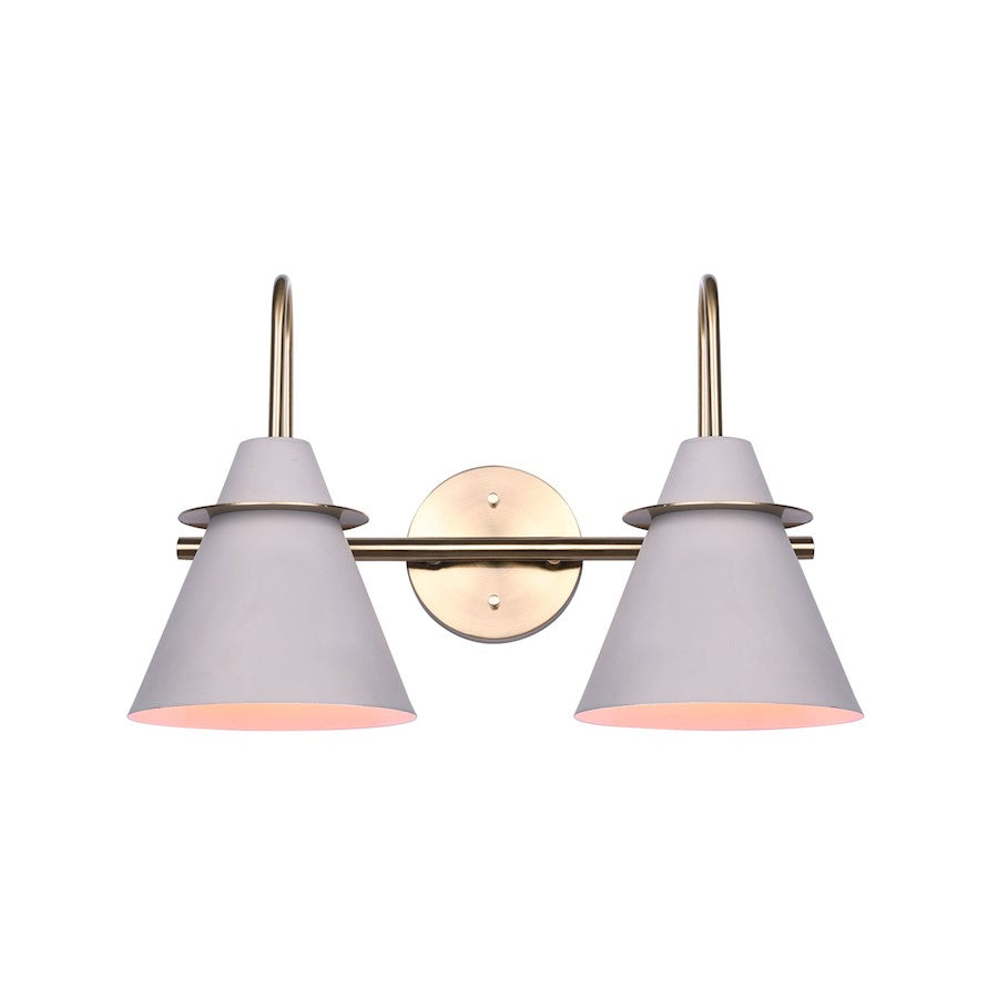 Canarm Talia 18in 2-Light Vanity Light | Modern Matte Gold and Matte Grey Metal | Bathroom Vanity | 18 x 8 x 12 in | Model IVL1076A02MGG