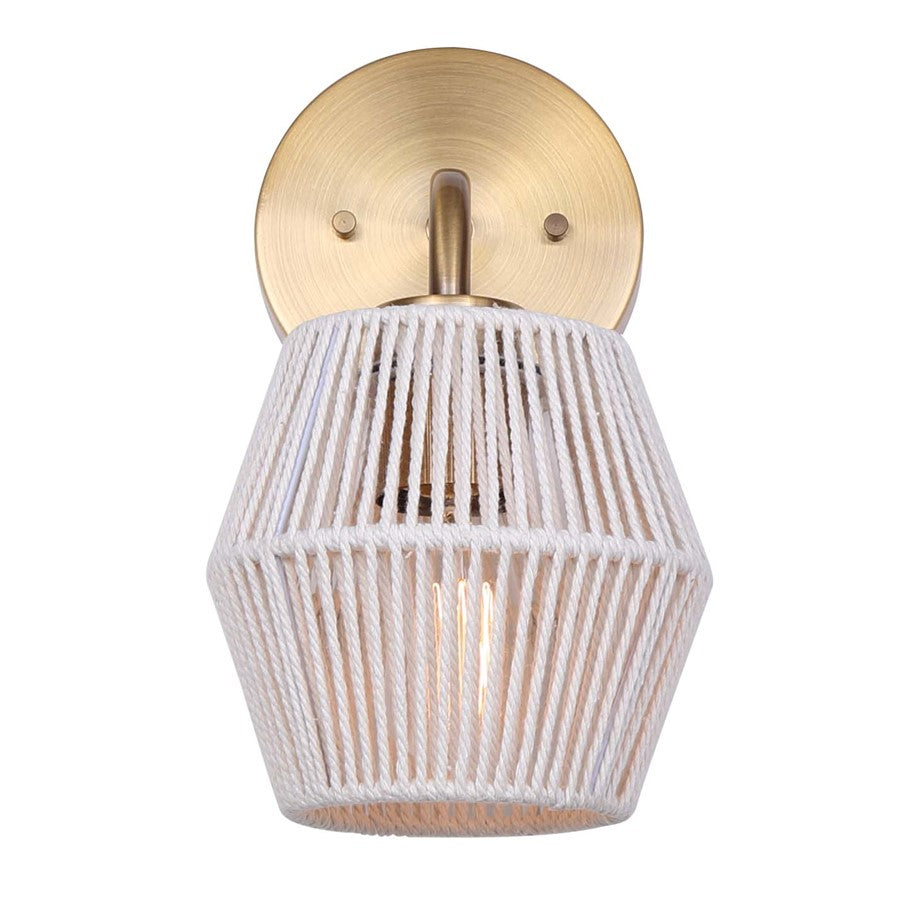 Canarm Willow 7in 1-Light Wall Sconce | Gold Metal | Bathroom & Powder Room | 7 x 6 x 10 in | Model IVL1120A01GD