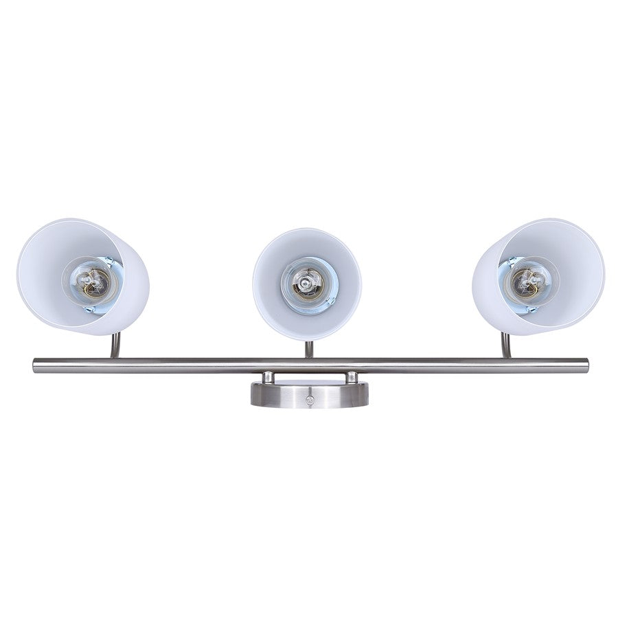 Canarm Novalee 22in 3-Light Vanity | Brushed Nickel and Opal Glass | Bathroom & Powder Room | 22 x 6.5 x 9.75 in | Model IVL1130A03BN
