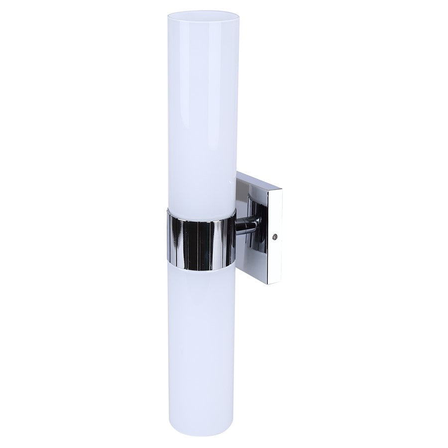 Canarm Maxine 20in 2-Light Vanity Wall Light | Modern Chrome and Opal Glass | Bathroom & Powder Room | 4.5 x 4.75 x 20 in | Model IVL1167A02CH