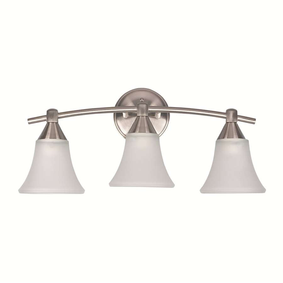 Canarm Grace 3-Light Bathroom Vanity Light | Brushed Pewter Steel with White Opal Glass | Bathroom & Powder Room | Model IVL221A03BPT