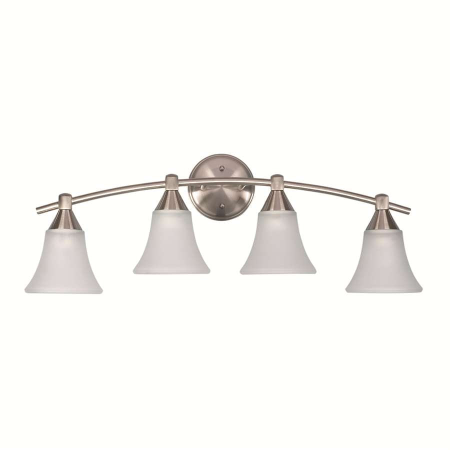 Canarm Grace 4-Light Bathroom Vanity Light | Brushed Pewter Steel with White Opal Glass | Bathroom & Powder Room | Model IVL221A04BPT