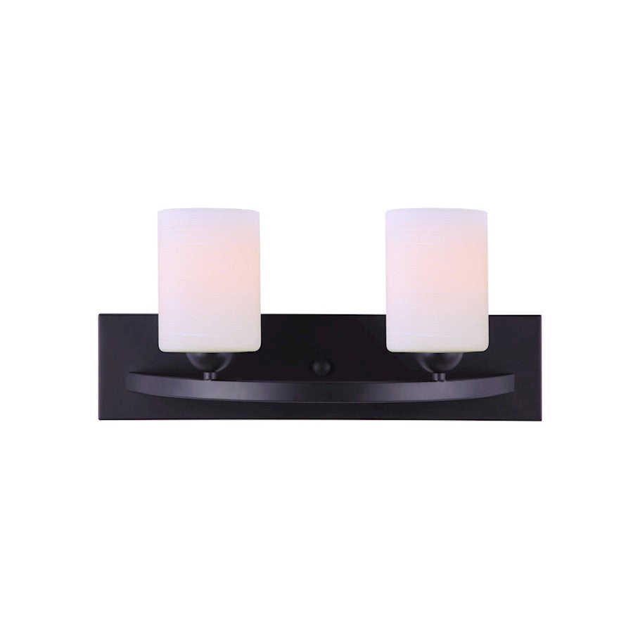 Canarm Hampton 18in 2-Light Vanity | Matte Black and Clear Glass | Bathroom & Powder Room | 18 x 6.5 x 8.5 in | Model IVL370A02BK