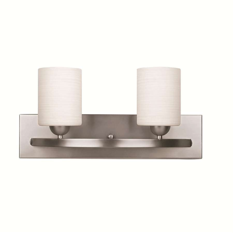 Canarm Hampton 18in 2-Light Vanity | Brushed Pewter and White Glass | Bathroom Vanity Light | 18 x 6.5 x 8.5 in | Model IVL370A02BPT