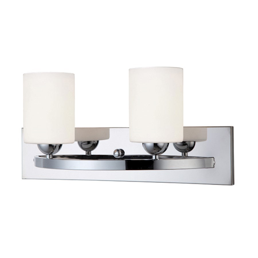 Canarm Hampton 18in 2-Light Vanity | Chrome and Flat Opal Glass | Bathroom Vanity Light | 18 x 6.5 x 8.5 in | Model IVL370A02CH-O